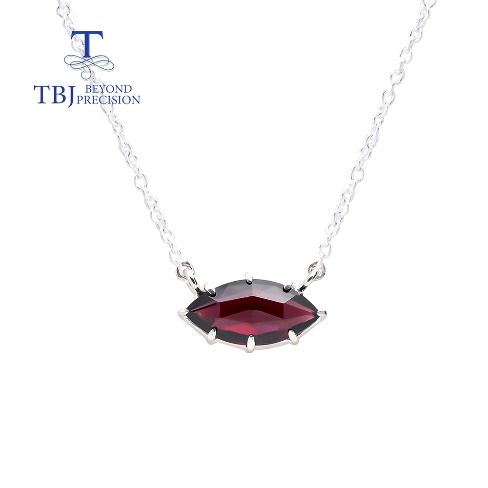 

2023 Natural rhodolite garnet pendant necklace marquise design gorgeous jewelry women 925 sterling silver anniversary party