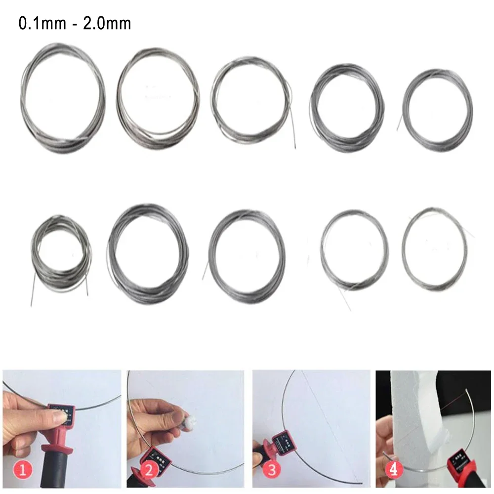 1 قطعة قطر 0.1-2.0 مللي متر سلك نيتشروم قطع رغوة المقاومة سلك التدفئة سبائك النيتشروم سلك التسخين سلك التسخين طول 1-10 متر #6