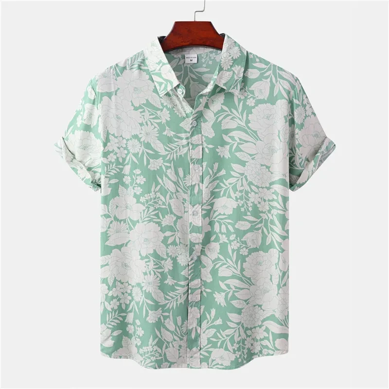 Camisa con estampado Floral 3D para hombre y mujer, camisa informal de manga corta con solapa y botones, ropa Unisex de gran tamaño, alta calidad