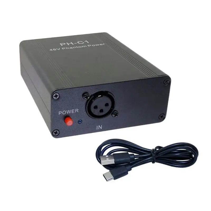 Adaptador de alimentación Phantom BNVN-48V recargable, portátil para exteriores, para todo tipo de micrófonos de condensador, equipo de grabación, alimentación Phantom