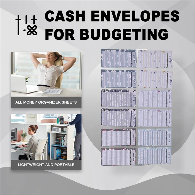 أوراق مجلد الميزانية - 60 قطعة منظم ميزانية النفقات لإدارة الميزانية والمالية، كتاب دفتر الأستاذ، منظم الفواتير