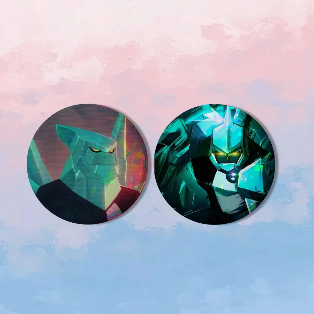 Anime Ben10 Diamondhead 2 piece set Pins Creativity Printed Pictures Text Metal Lapel Badges Brooches Jewelry Gift