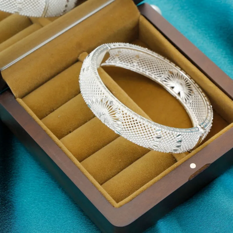 24k Gold Plated Dubai Kurdish Turkish Peacock Bangles For Women Luxury Jewelry Middle East Wedding Open Court Bracelets Gifts