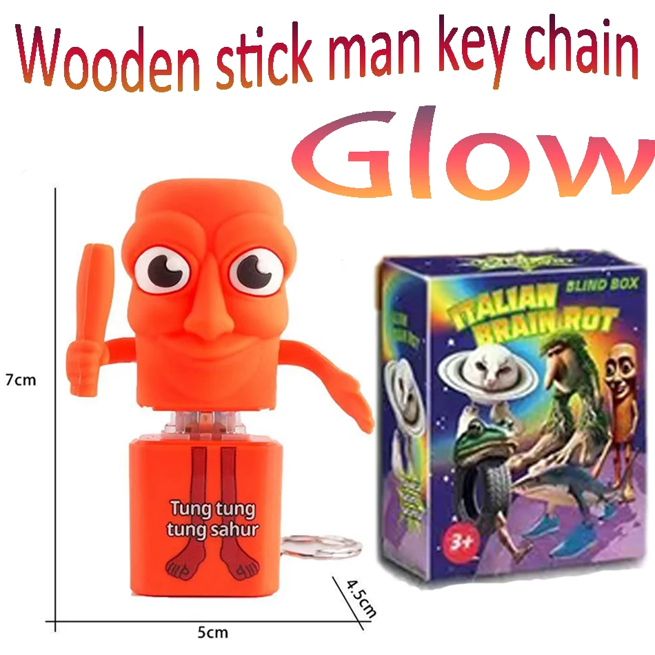 

2025 New Tung Tung Tung Sahur Stickman Desktop Ornament Model Creative Quirky Press And Light Up Stress Relieving Toys Ornaments