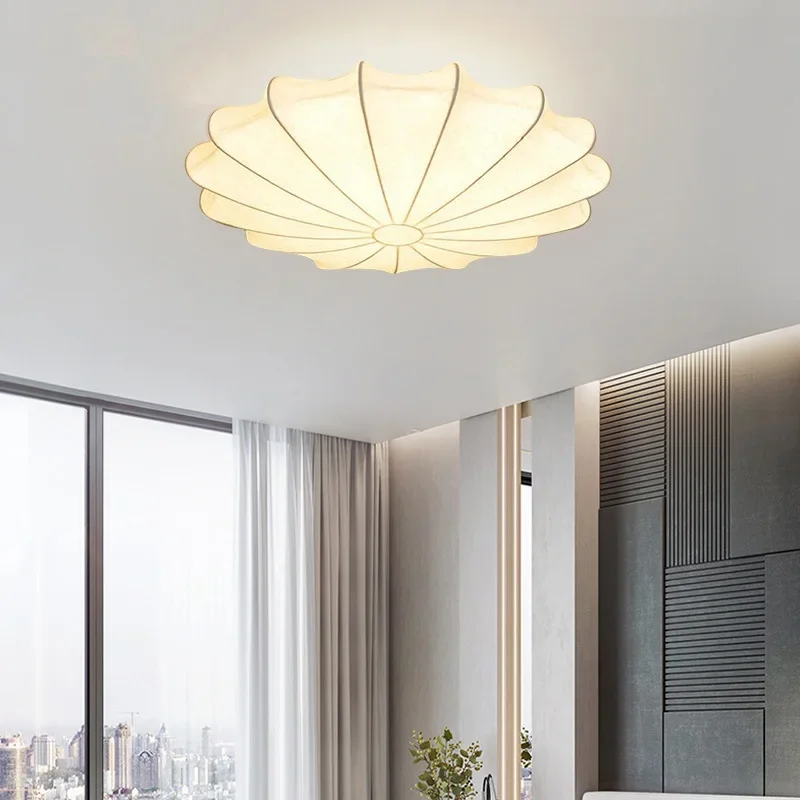 Cream Style Led Bedroom Ceiling Light Artistic Style and Creative Circular Living Room Lamp Postmodern Designer Warm Study Light