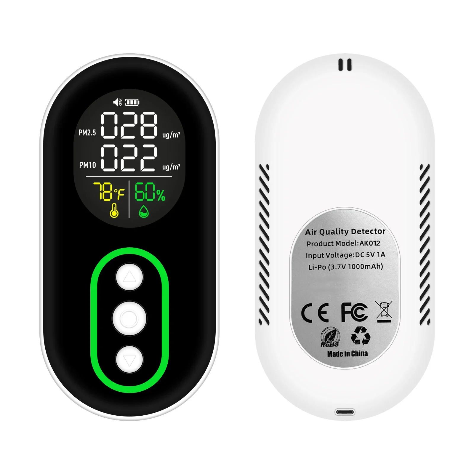 

Портативный 4-в-1 датчик PM2.5/PM10, измеритель частиц в воздухе, монитор загрязнения воздуха, детектор пыли для кемпинга