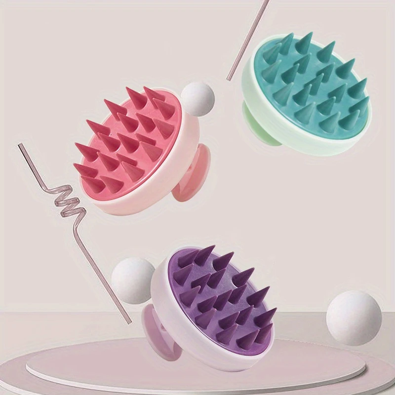 

Silicone scalp massager and shampoo brush,manual,suitable for normal hair,relaxing shower or bathroom SPA body and scalp cleaner