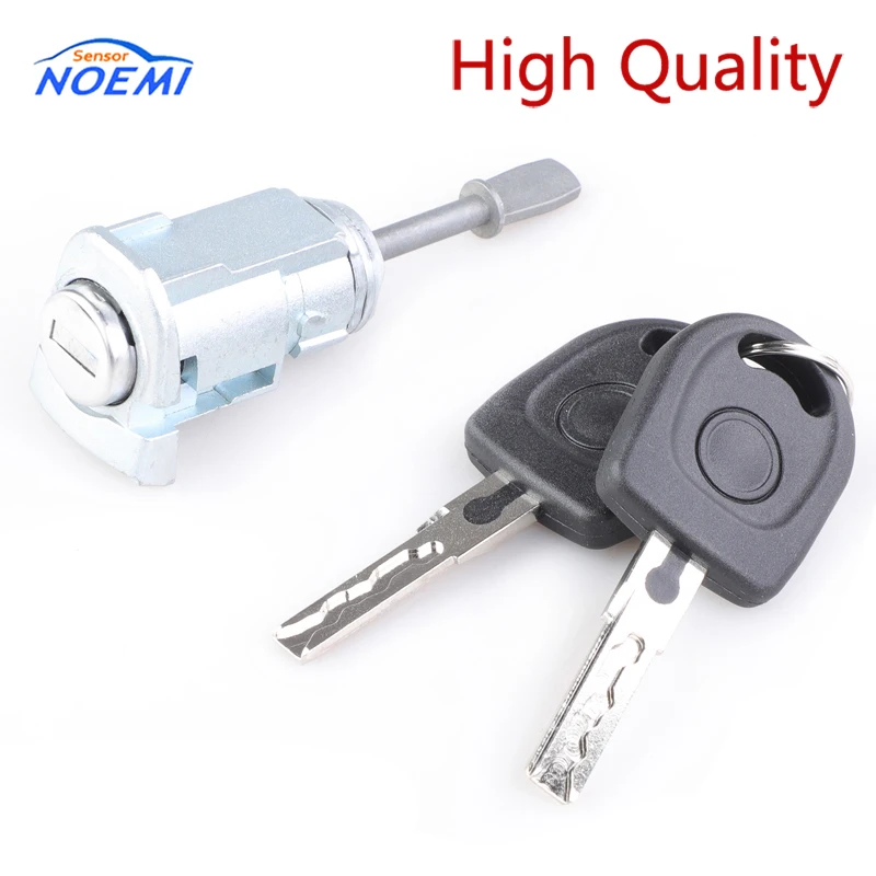 YAOPEI 1J0837167 Car Door Lock Barrel for VW Bora 1J Golf 4 1998-2006 with 2 Keys Front 1J0837168 1U0837167A 1U0837168A