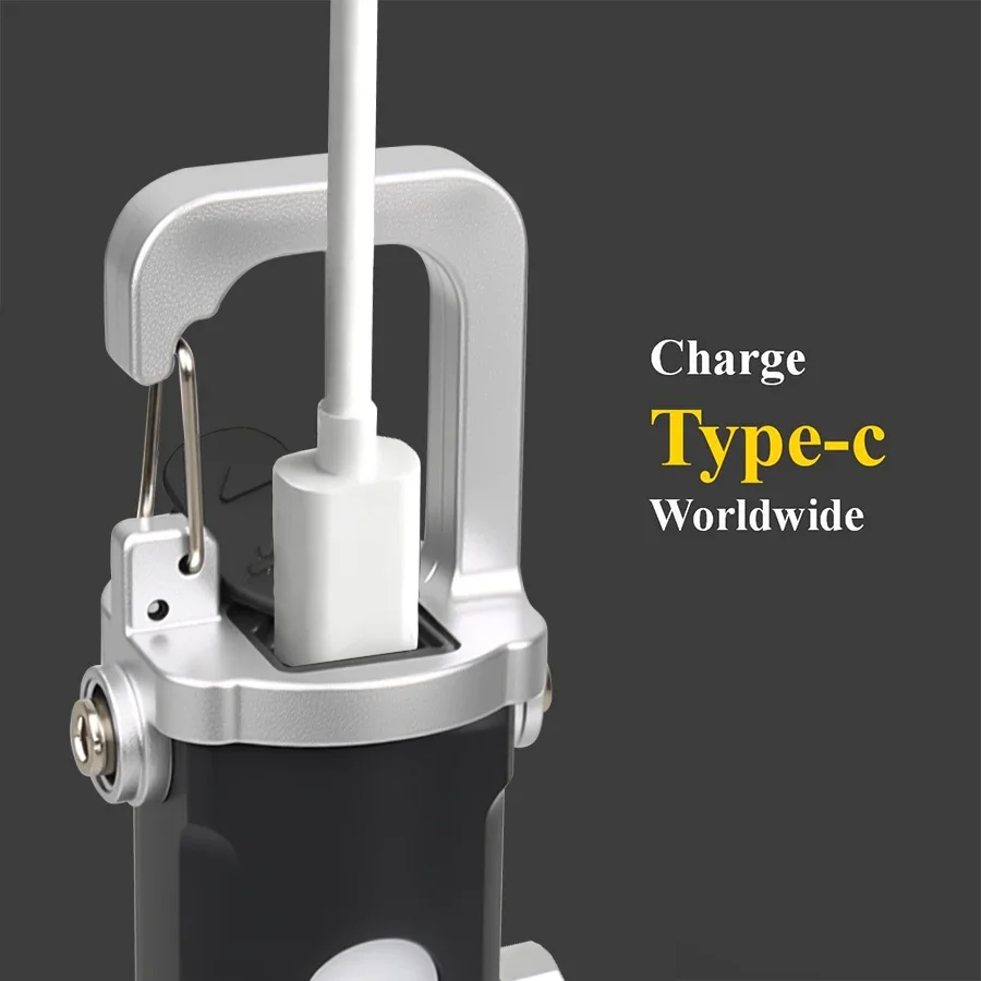 Rechargeable Keychain Flashlight,Multi Modes COB LED,Portable Hook,Type-C,Emergency Light,Red Blue Warning,Camping,Outdoor,EDC