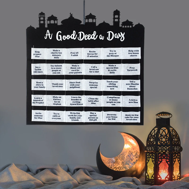 

2024 Eid Mubarak Countdown Calendar Felt to do list Ramadan Kareem Home Decoration Islamic Muslim Festival Party Supplies Gift