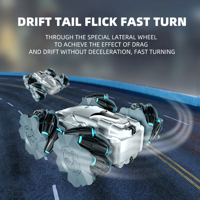 سيارة لعبة التحكم عن بعد للأطفال نموذج سيارة 4wd على الطرق الوعرة حيلة على الوجهين سيارة مع ضوء الصبي قابلة للشحن عالية السرعة دمى هدايا