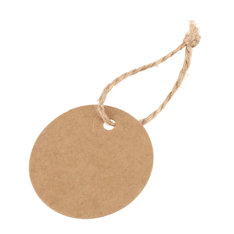 

ABVT-100Pcs Round Kraft Gift Tag With Jute Cord
