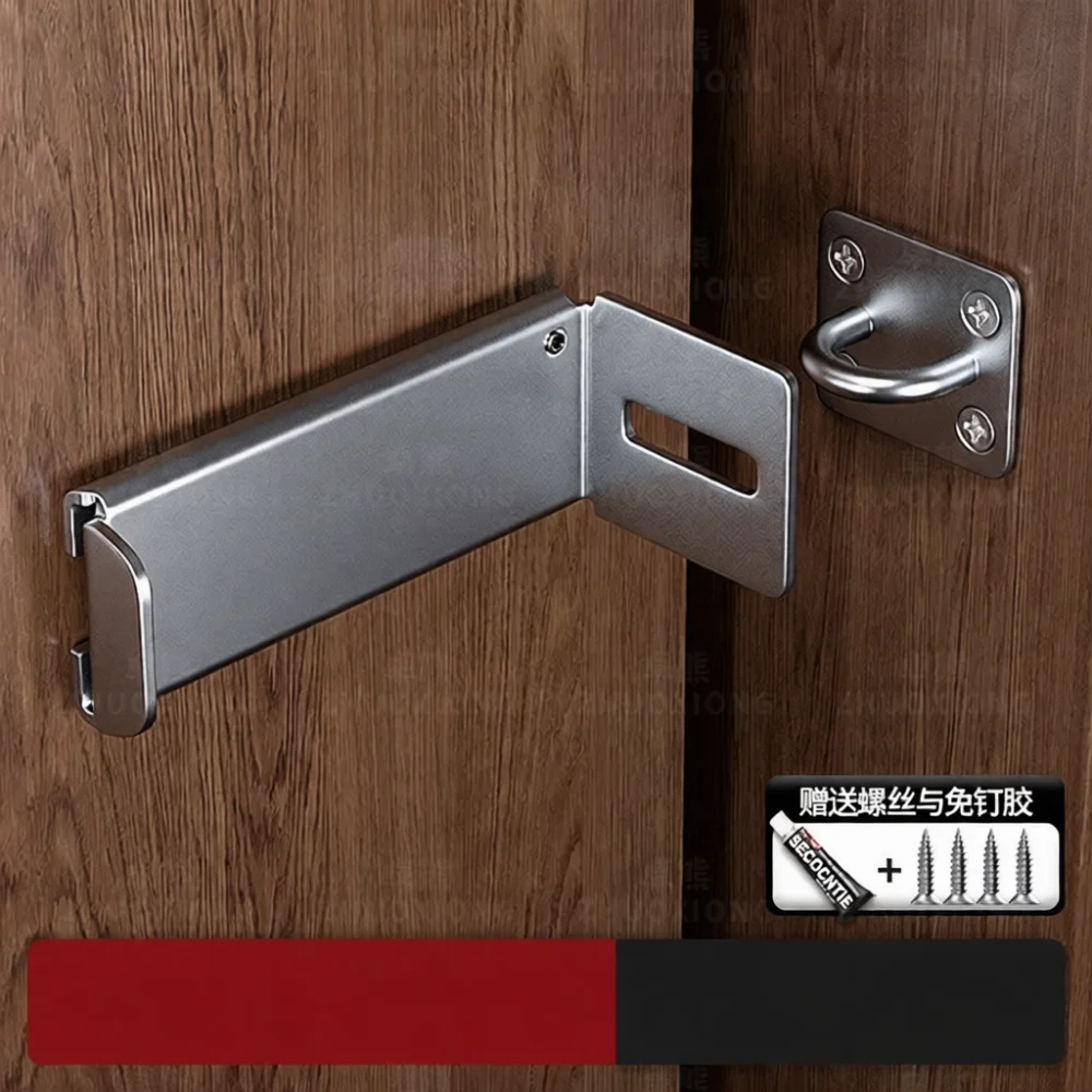 Right Angle Sliding Gate Latch Lock Punch Free Privacy Protection For Home Office Interior Sliding Doors Black