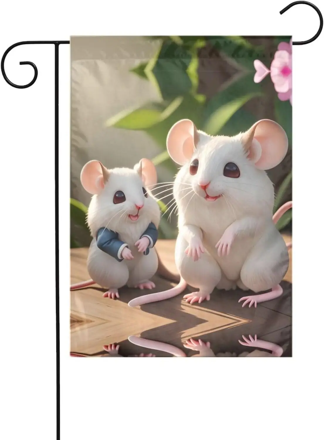 Mother and child rats Prints Garden Flag 12x18 Inch – Durable Outdoor Throw, Weather-Resistant Garden Layer for Patio &  llp
