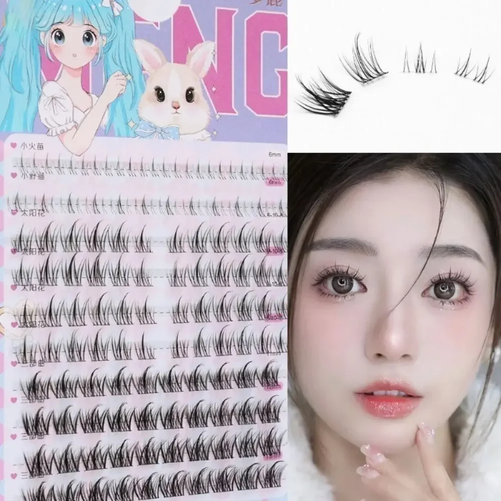 10 file/scatola ciglia finte naturali lunghe strumenti per il trucco degli occhi con stelo trasparente realistico e naturale comodi morbidi