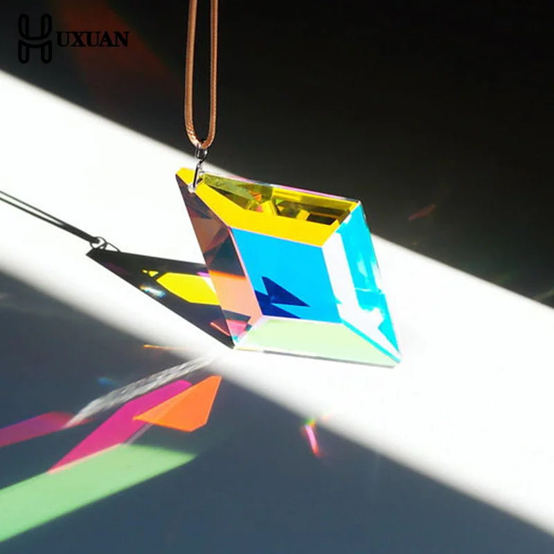 بلورات الرياح الرنين بريزم الشمس الماسكون اليدوية مجوهرات حديقة معلقة قلادة قوس قزح المطارد زخرفة نافذة حديقة ديكور