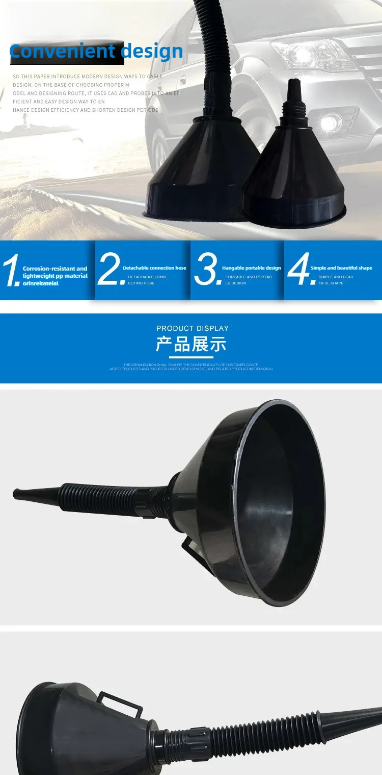 Colorful Plastic Funnel with Flexible Extension Tube for Automotive and Motorcycle Fluids image 4