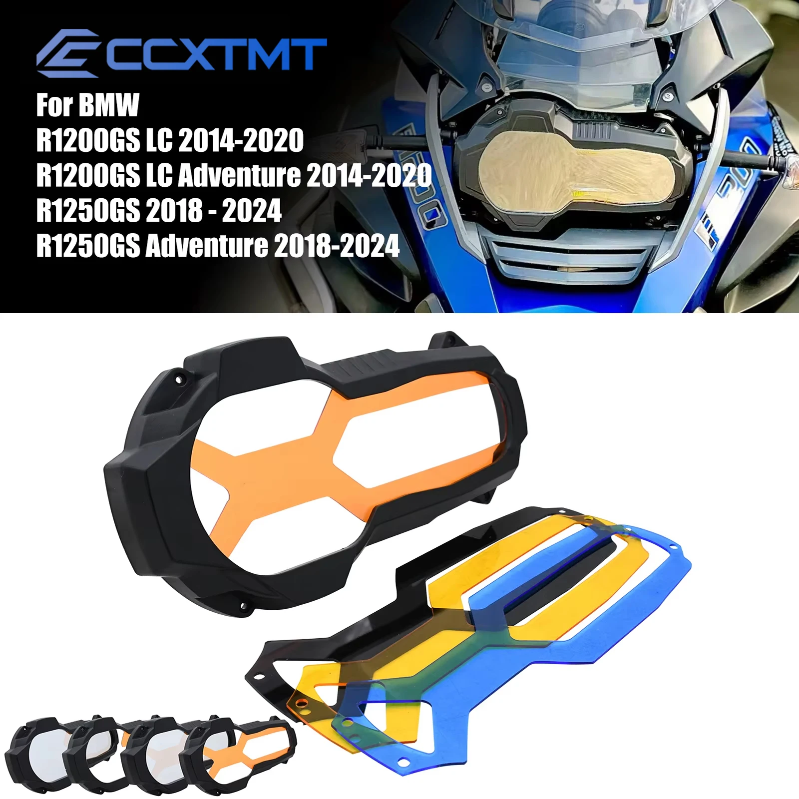 For BMW R1250GS & Adventure 2018-2024 For R1200GS LC Adventure 2014-2020 Motorcycle Headlight Protector Head Lights Guard Cover