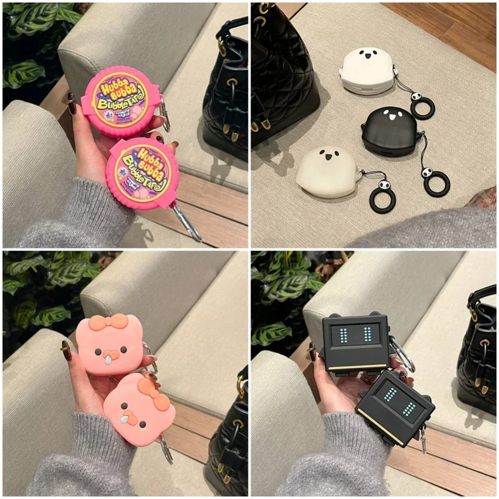 حافظة واقية من السيليكون الناعم لهواتف Redmi Buds 5 ، كرتون لطيف ، علكة فقاعية ، صندوق شحن سماعة رأس ثلاثي الأبعاد ، غطاء واقي