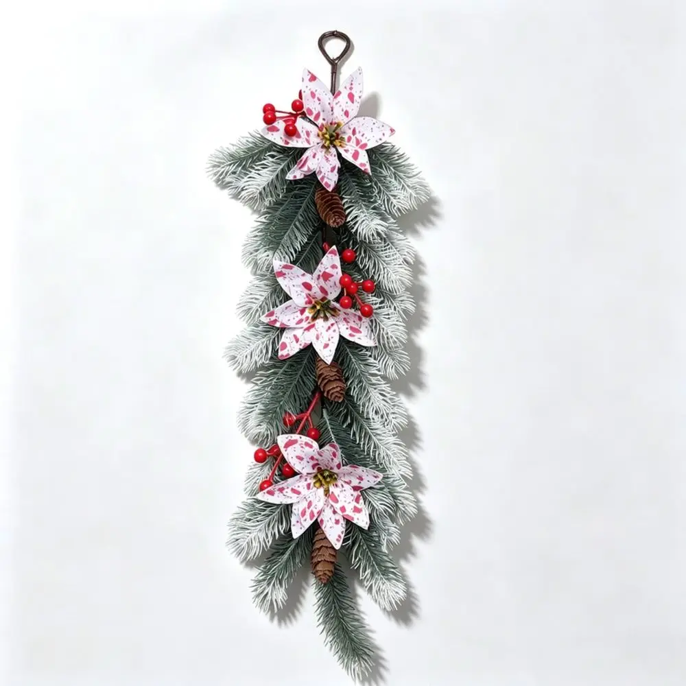 Weihnachtsdekoration, Kranz, Girlande im europäischen Stil, Kiefernnadeln, zum Aufhängen an Wand oder Tür, für festliche Heim- und Partydekoration.