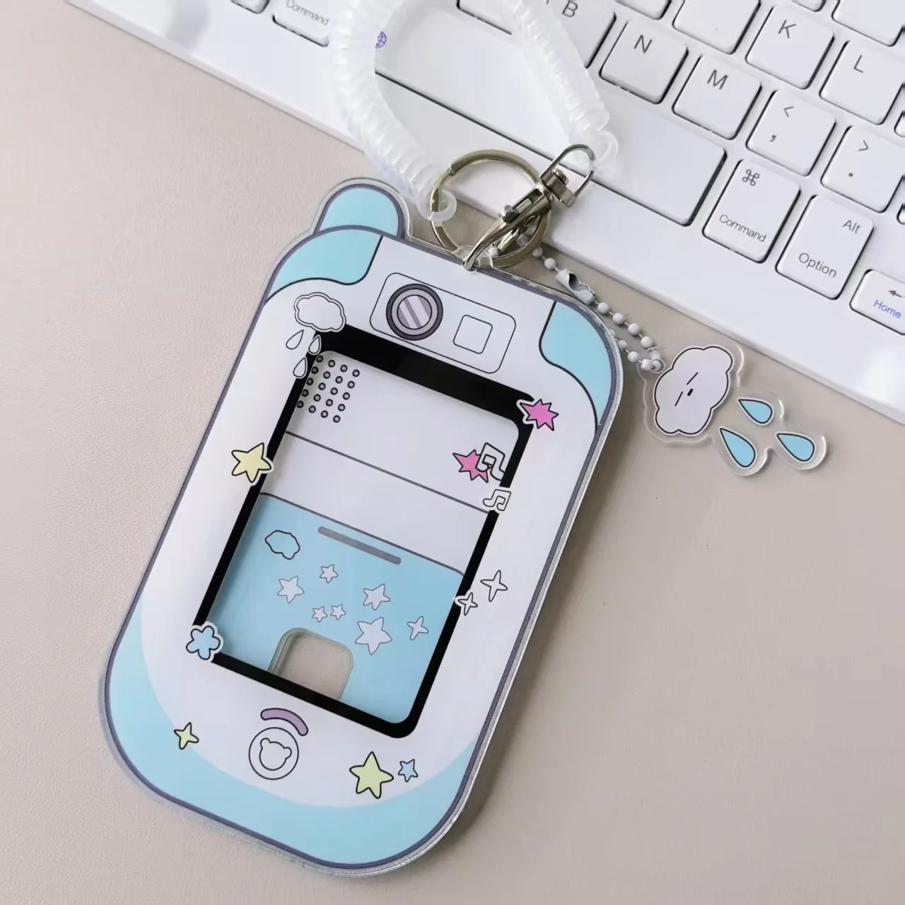 Cartoon-Handykamera-Acryl-3-Zoll-DIY-Kartenhalter, Fotokartenständer, Kartenetui, Desktop-Display-Schutz