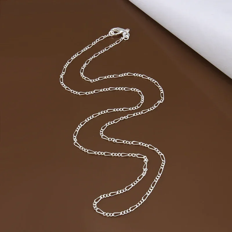 40cm-70cm 925 Sterling silver 2MM chain necklace 16-30inch wholesale Charm wedding for women Men  jewelry  fashion