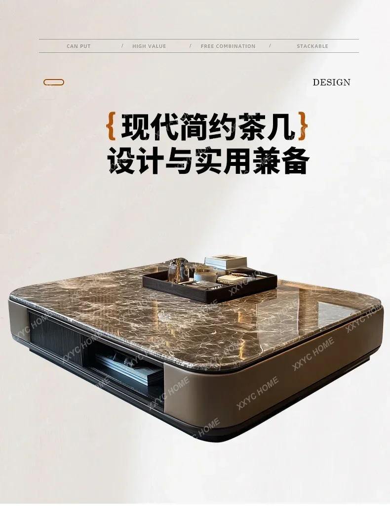 A  Large apartment coffee table new microcrystalline stone tea table long table living room high-end marble