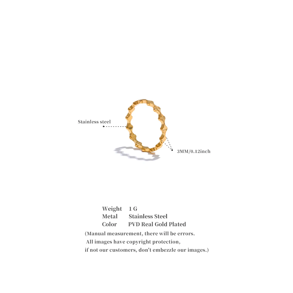Yhpup Minimalist Stainless Steel Thin Geometric Ring Gold Silver Color Fashion Versatile Daily Jewelry Accessories