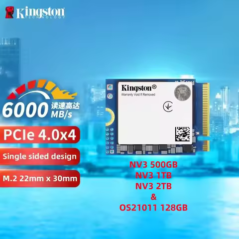 Kingston OS21011 128GB &amp; NV3 500GB 1TB 2TB M.2 2230 PCIe 4.0 NVMe SSD | Up to 6000MB/s - Stream Deck, Laptop, Desktop Compatible