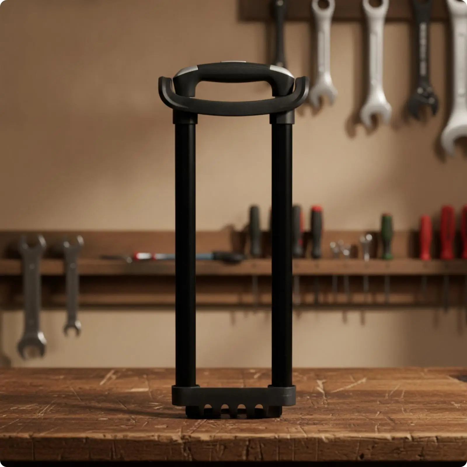 Iron Telescopic Luggage Handle Assembly Two Bar Suitcase Pull Handle with Mounting Base for Suitcase Refurbishing and