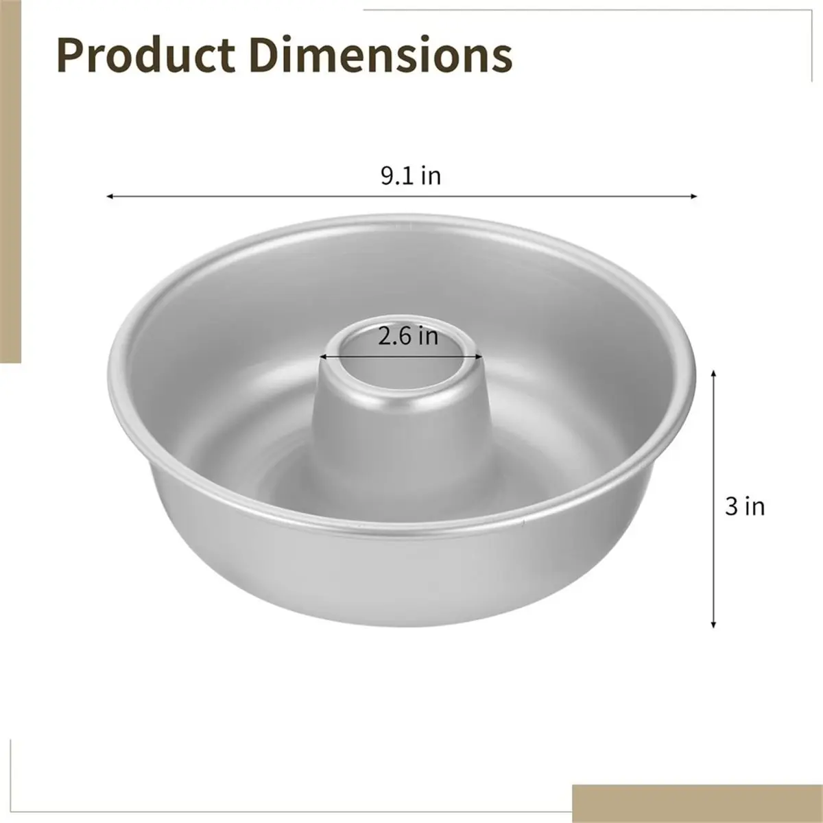 Multi-use Gear Ring Cake Pan,Anodized Non-Stick Round Pound Cake Mold with Central Chimney Tube,for Chiffon,Chocoflan,Donuts and