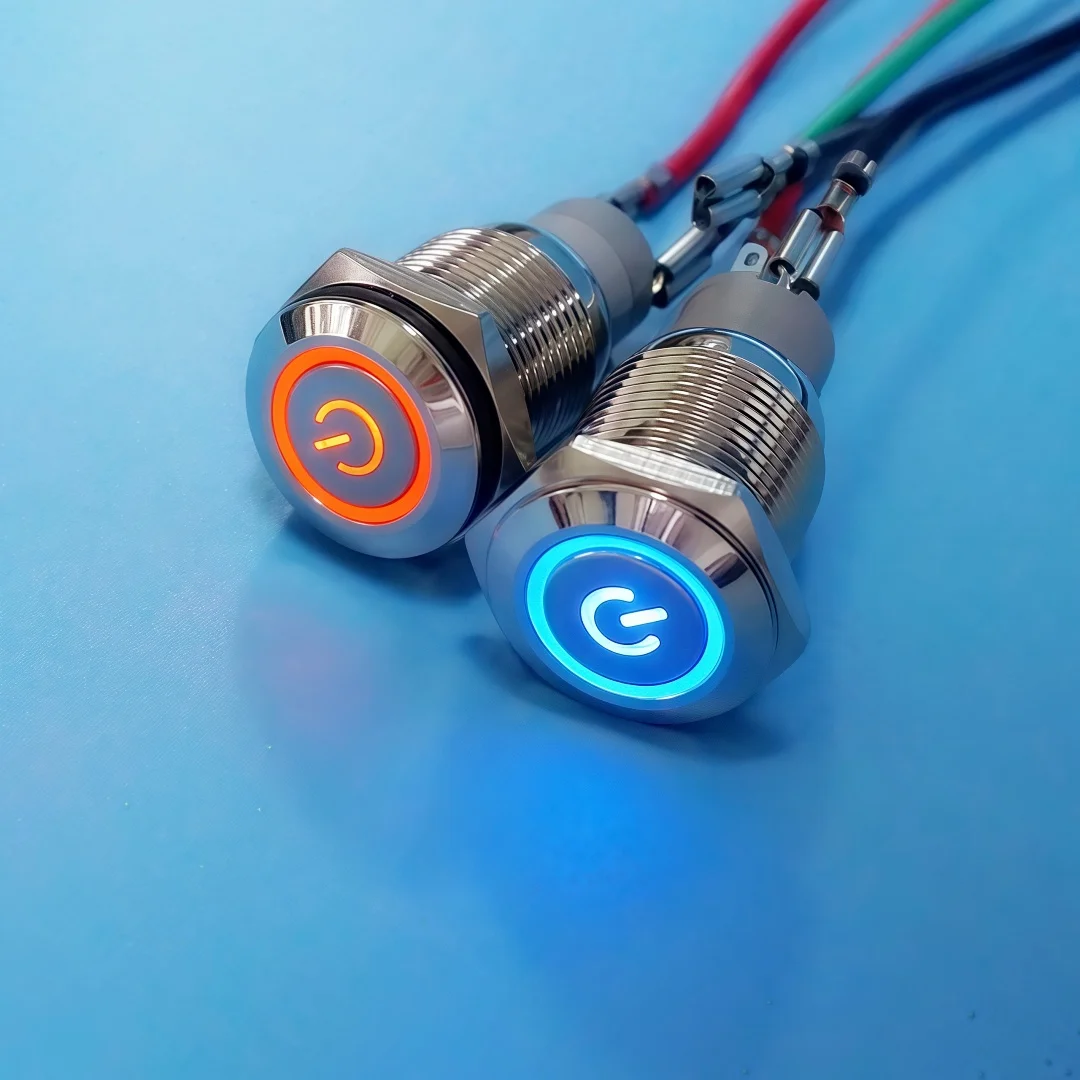 Großhandel 16mm Metall-Drucktastenschalter, Auto-Angel-Eyes-Schalter, Auto-Modifikationsschalter DC12V24V, 220V LED – Detail 7