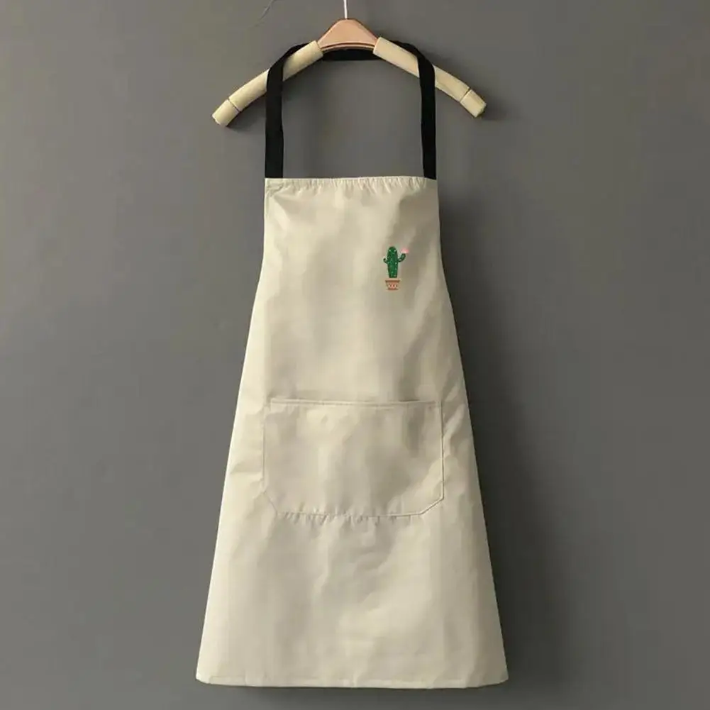 Kitchen Oil Resistant Aprons Cute Cartoon Korean Style Rainbow Cactus Waterproof Oil-proof Apron Home Men Women Kitchen