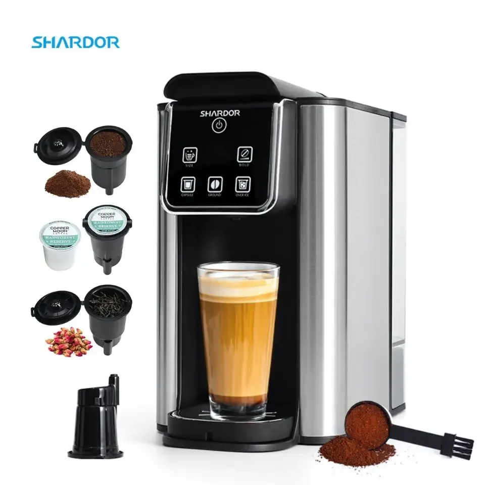 3 in 1 K Cup and Ground Coffee Machine 50oz Large Water Reservoir Self Cleaning Single Serve Coffee Maker