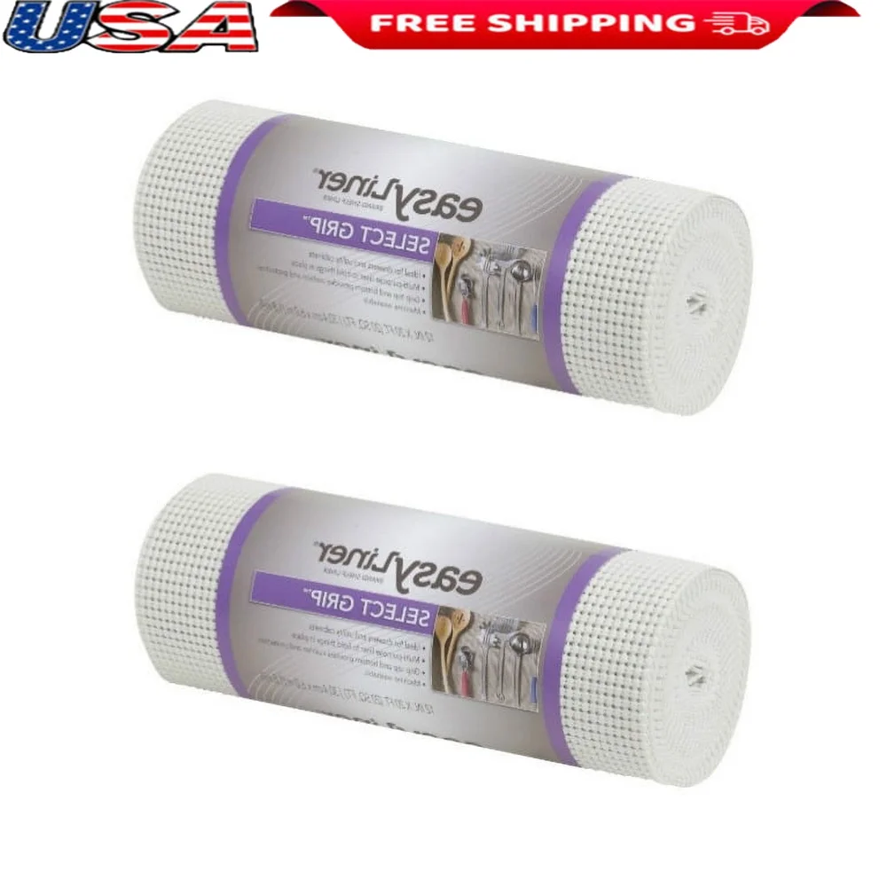 

Non-Adhesive Shelf Liner 12in x 20ft Easy Grip Non-Slip Drawer Utility Cabinet Protector Machine Washable Cushioning 2 Count