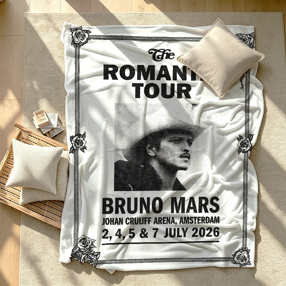 Singer B-Bruno Mars Blanket Soft Warm And Thick Perfect For Bedroom Living Room Bed Sofa Camping Picnic Office Gift