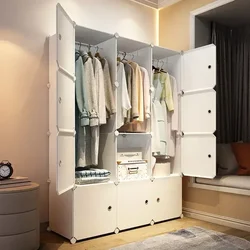 Home Bedroom Furniture Simple Wardrobe Clothes Cabinets Dressers Cube Storage Locker Baby Closet Plastic Collapsible Dustproof