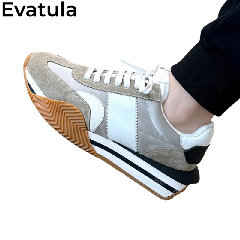 Evatula Multicolour Lace Up Running Shoes Women Casual Lightweight Sneakers Flat Shoes Athletic Jogging Tenis Walking Shoes Men