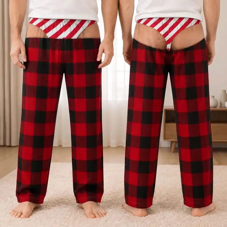 Personalized Gingerbread Pajamas Christmas Family Pajamas Biscuit Pattern Casual Pants Men's Jokes Home Clothes Spoof Gifts