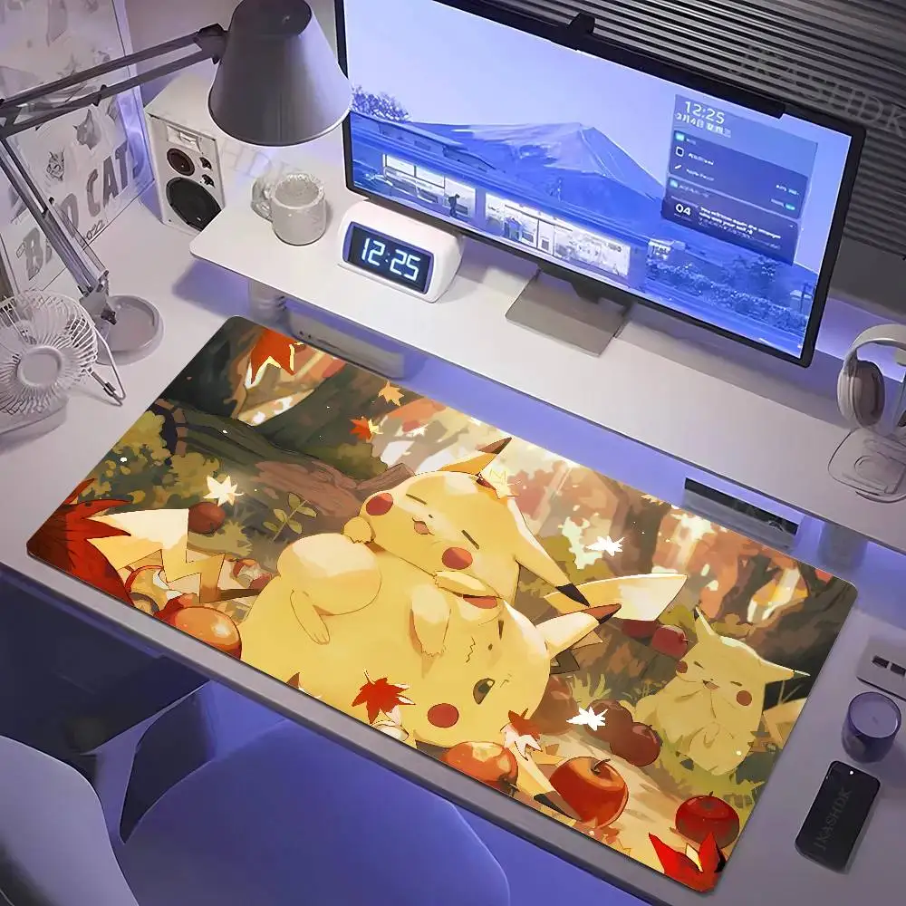 Pokemon Rayquaza Gaming Mouse Pad Large Desk Mat 2MM Stitched Edge Keyboard Pad Non Slip Rubber Base Office Table Mat