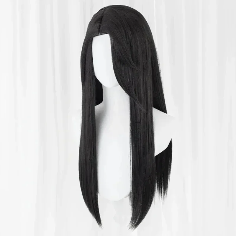 Game VALORANT Killjoy Cosplay Wig or Glasses Long Straight Black Heat Resistant Synthetic Hair Party Anime Wigs Halloween