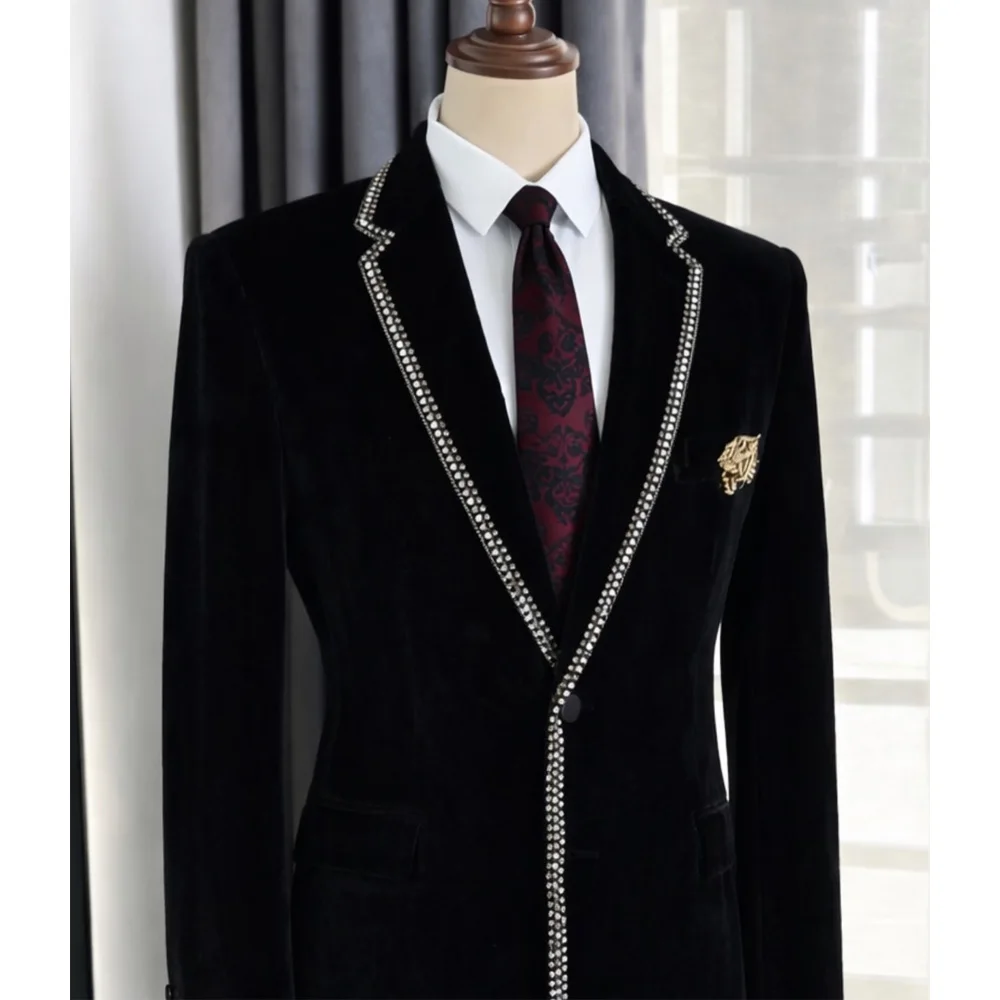 Elegant Man Suit 2 piece set Modern Wedding Party outfit Suits for Men Stylish Business office suit banquet attire