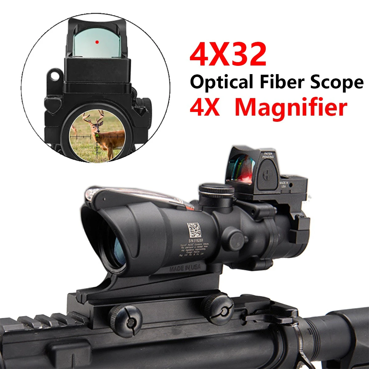 EOTECH G33 G43 3X G45 5X المكبر 558 المجسم كوليماتور ريد دوت البصر 4X32 البصر مع ريد دوت الألياف البصرية الحقيقية RifleScope