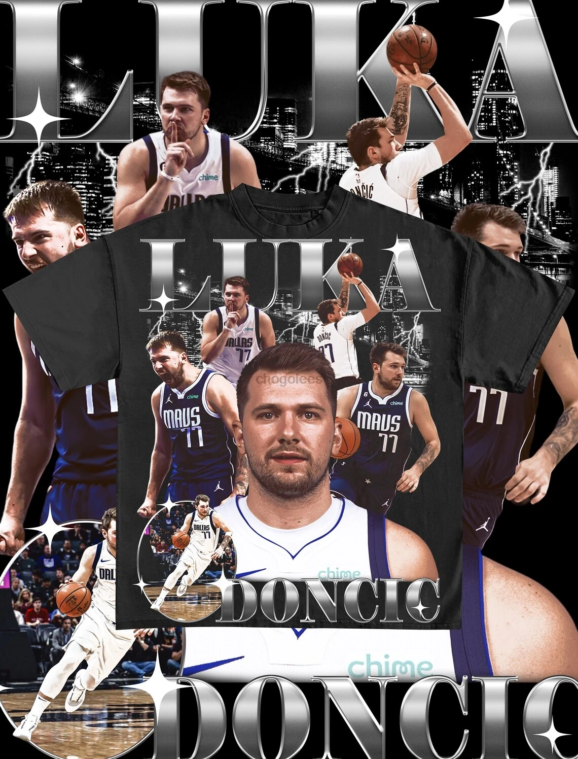 Luka Doncic Digitalt shirt Art – High-Resolution Sports Illustration