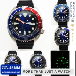 Fashion Casual 45mm Men's Watch Big Abalone Diver NH36 Automatic Mechanical Sapphire Glass Stainless Steel Water Resistant