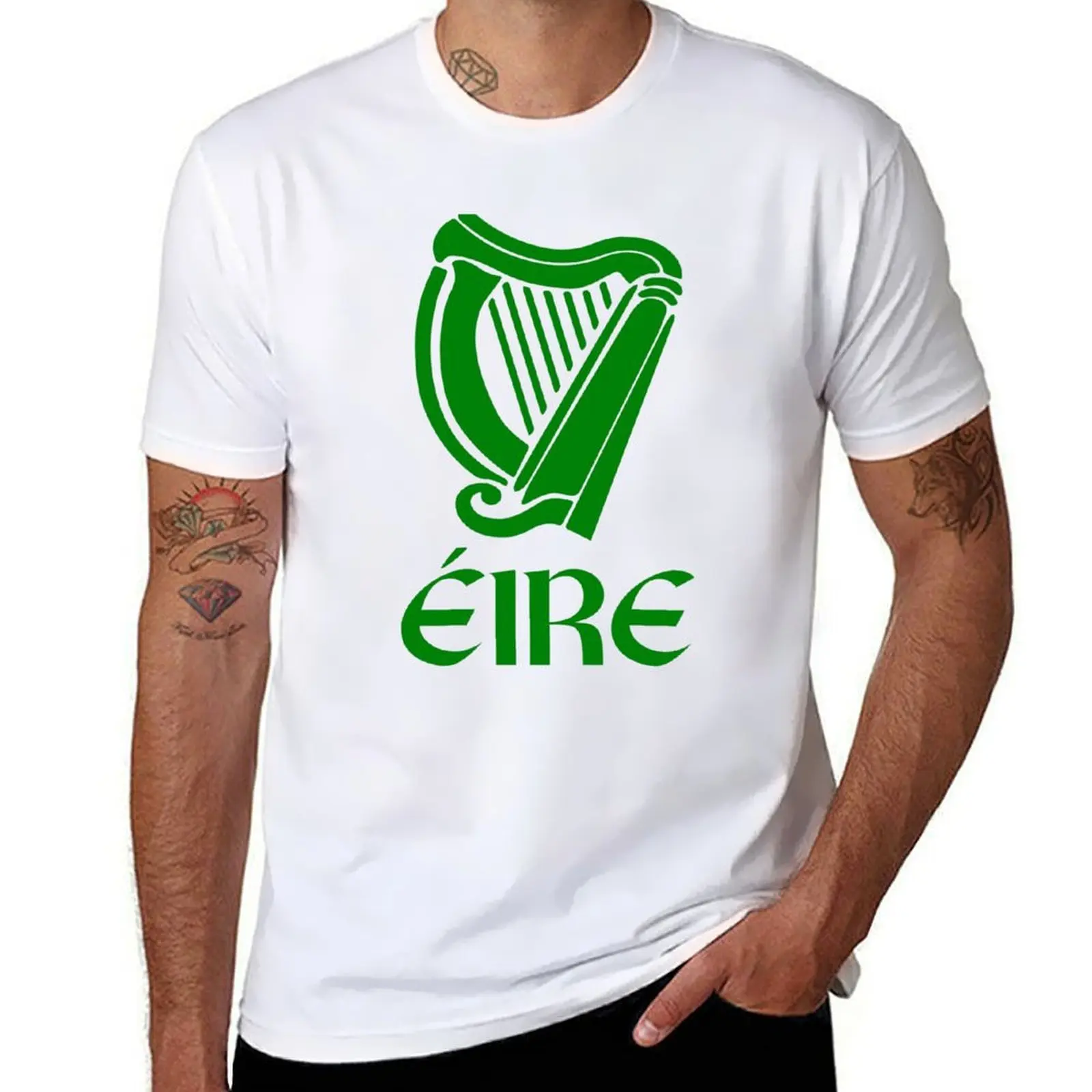 

Eire Gaelic Ireland For St. Patricks Day Celtic Harp Irish Pride For St. Paddys Day T-Shirt t shirt man cotton T-Shirt