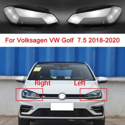 Car Front Headlight Glass Cover For Volkswagen VW Golf 7.5 2018 2019 2020 Plexiglass Lens Replace Lampshade Clear Lamp Shell