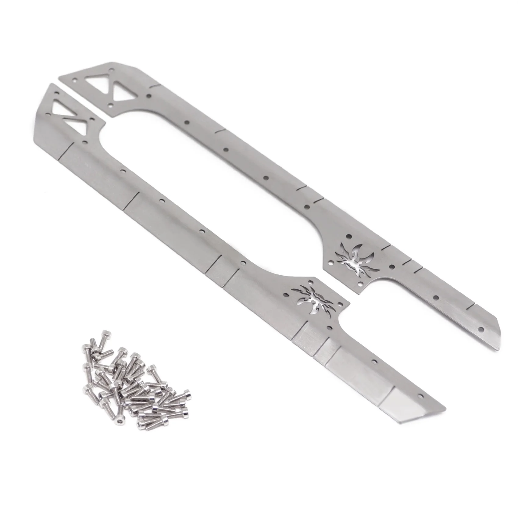 【STOCK】2Pcs Metal Side Skirt Surround for 1/10 RC Crawler Car SCX10 90046 AXI03007 YK4102 313mm Wheelbase