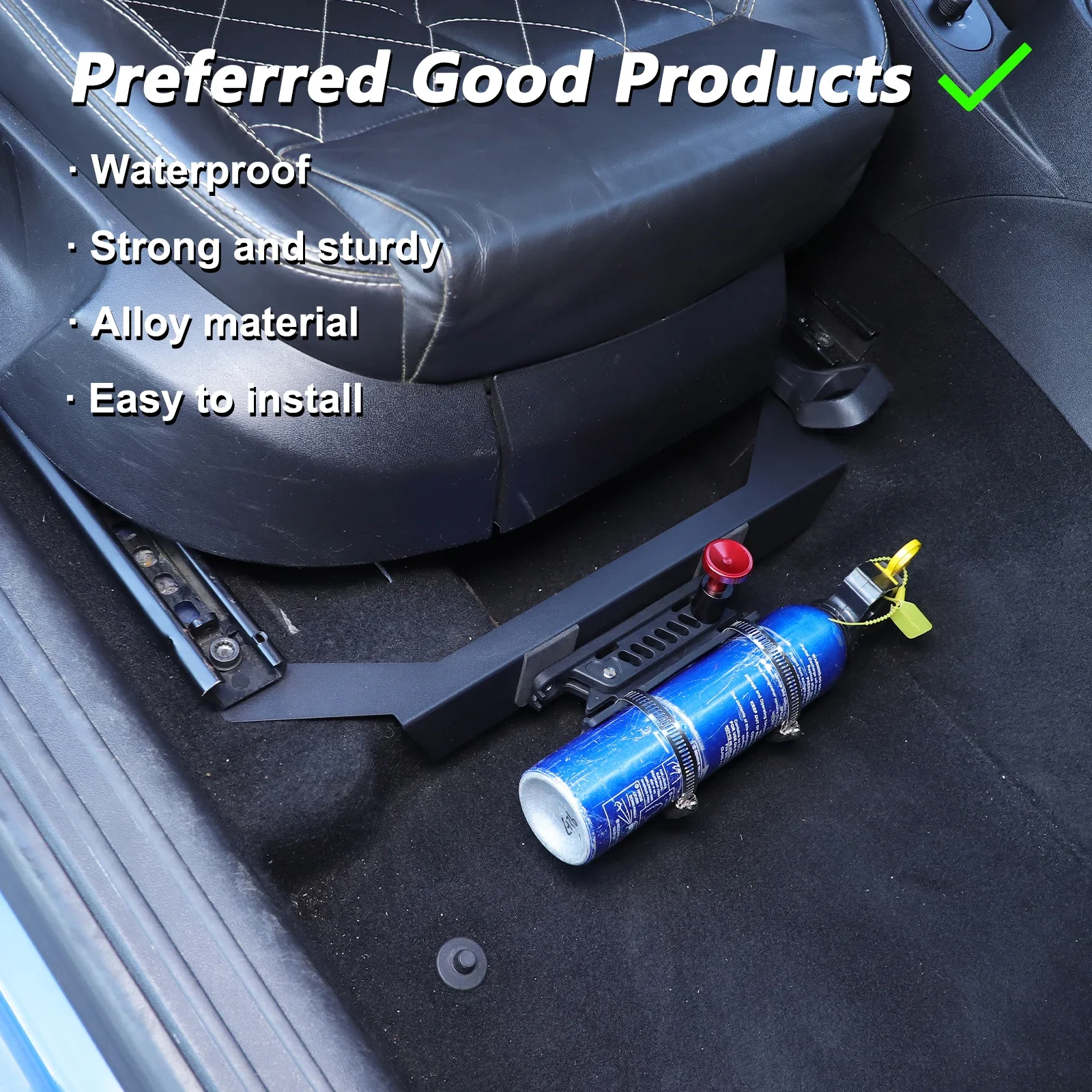 

For Seat Leon 2008-2012 co-driver seat fire extinguisher bracket car fire extinguisher fixing accessories carbon steel black