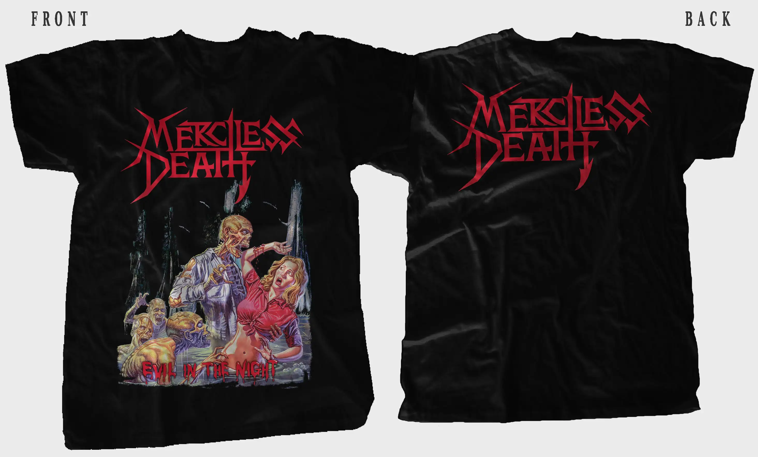 New Dtg Printed T Shirt Merciless Death Evil In The Night Size S M L Xl 2 3 4 5 6 7Xl